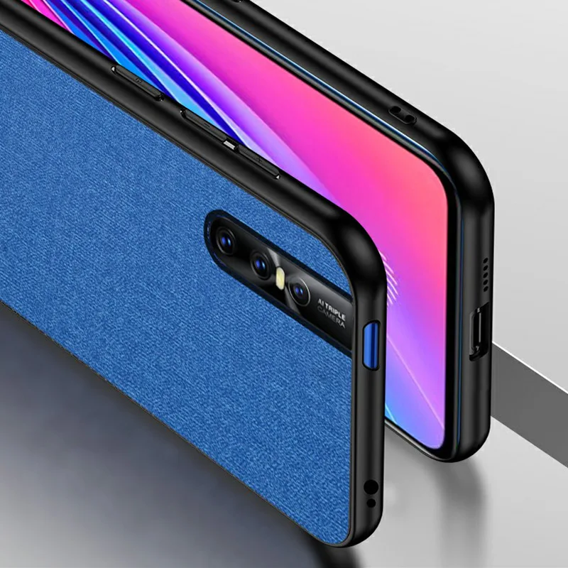 Тканевый Текстурированный чехол для VIVO V15 Pro Чехол Телефона Силиконовая Рамка