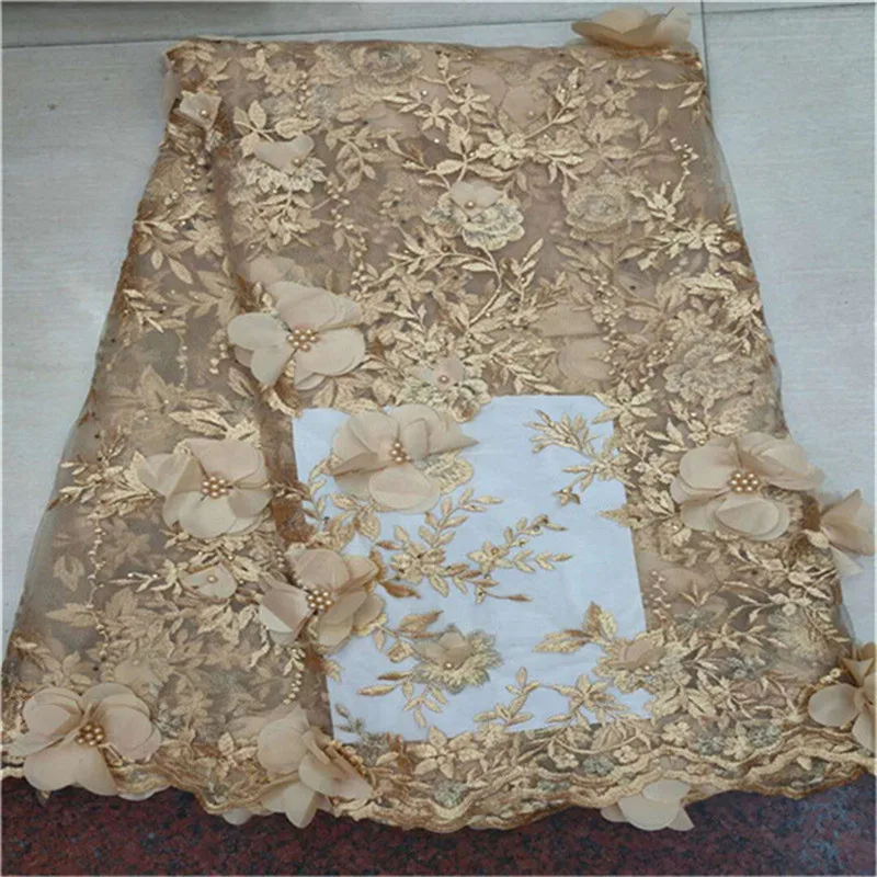 Вышитый тюль кружевная ткань бисер жемчуг Кружевная аппликация для свадьбы