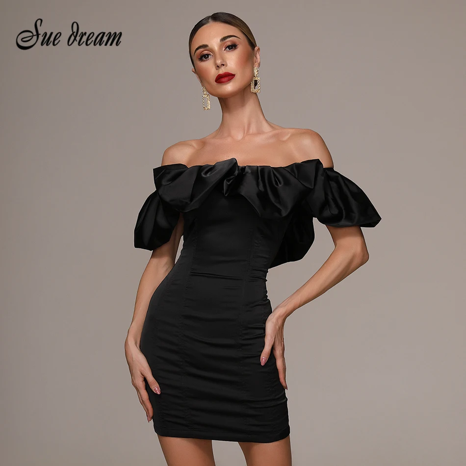 Летние Для женщин как у знаменитостей вечерние Платье черного цвета Vestidos Verano 2020