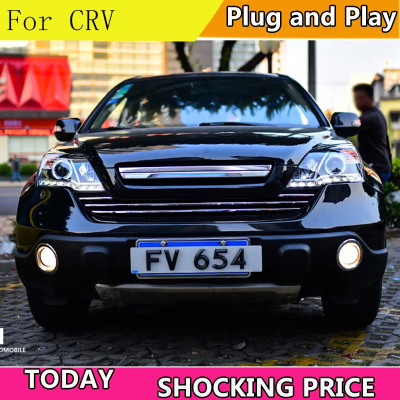 Автомобильный Стайлинг для Honda CRV головной светильник s 2007-2011 для CRV светодиодный головной фонарь Ангел глаз светодиодный DRL передний светильник Биксеноновая линза ксенон