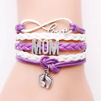 infinity leather charm bracelet for new mom mothers best mothers day gifts jewelry wrap bracelet