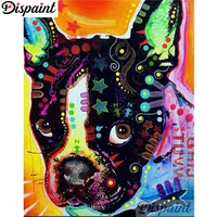 dispaint full squareround drill 5d diy diamond painting cartoon color dog 3d embroidery cross stitch home decor gift a01020