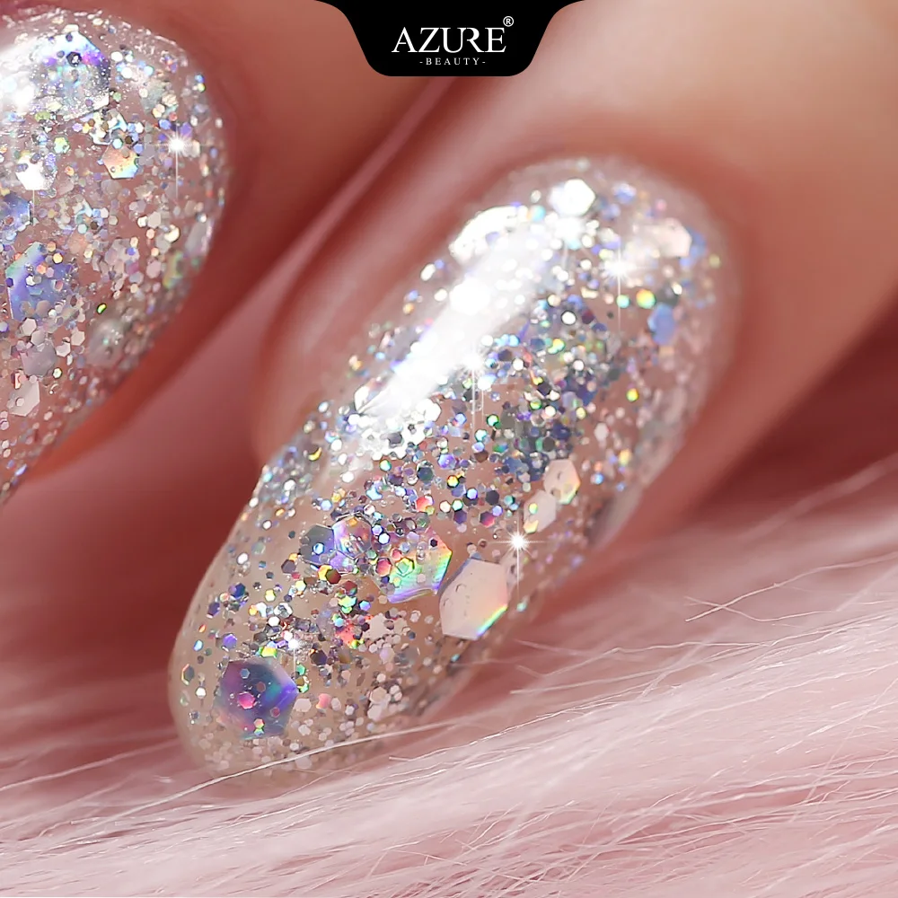 Azure beauty, 9 шт./лот, супер Платиновый гель для ногтей, супер бриллиантовый Сияющий УФ-гель для ногтей, Кристальный лак для нейл-арта, замачиваемый УФ светодиодный гель