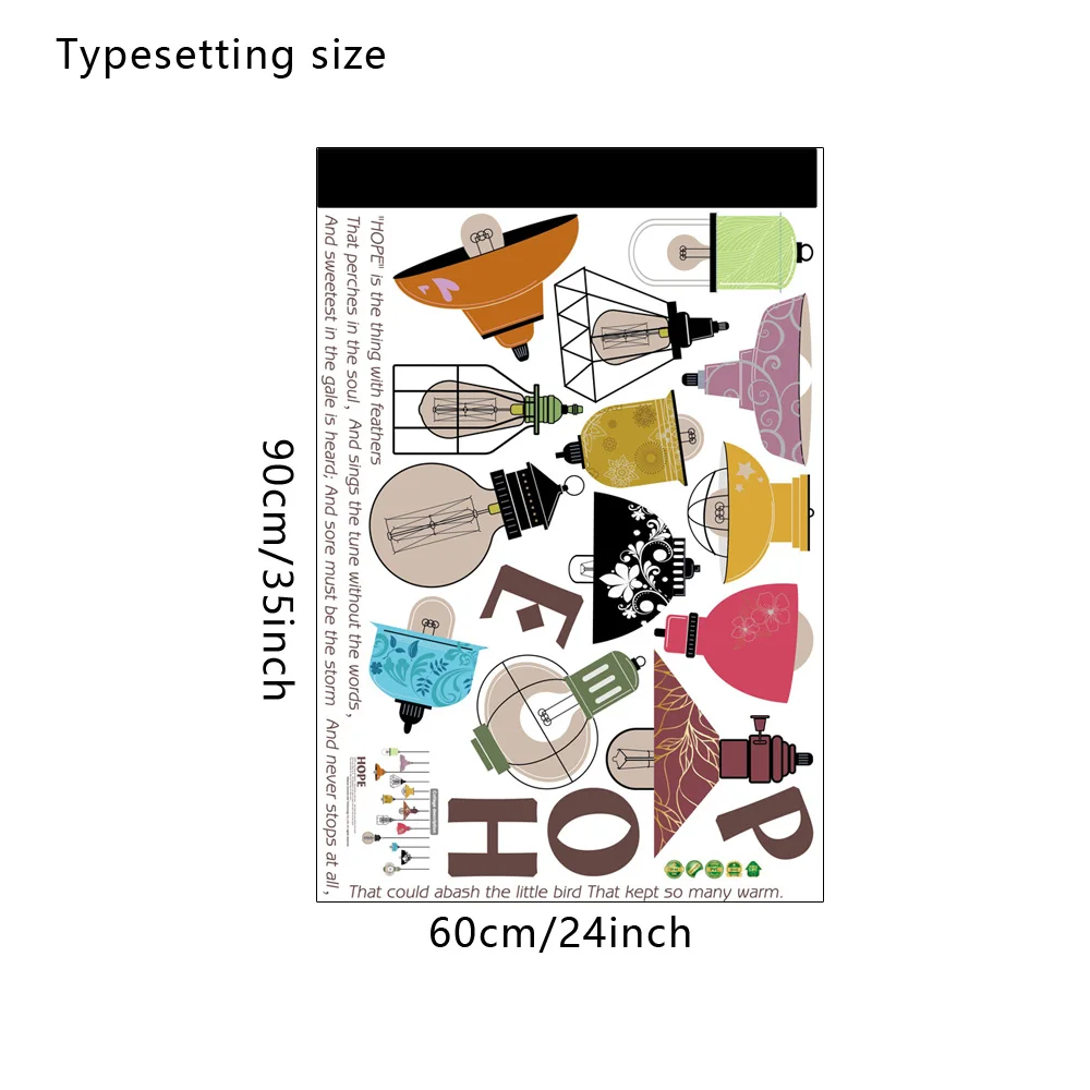 Осветительная лампа с надписью HOPE декор для спальни столовой съемная наклейка