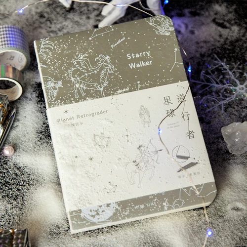 Блокнот Retrograde The Planet Bronzing gold silver Process Notepad астронавт тема рождественские подарки 1 шт - Цвет: Silver