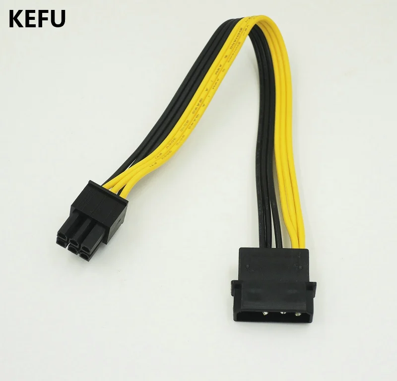 10 шт./лот 4 Pin Molex IDE до 6 PCI E графическая карта питания кабель адаптер ПК видео 20 см