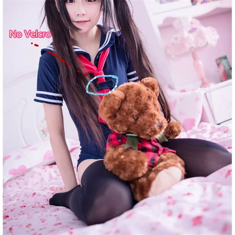 Японское школьное боди для девочек моряка сплошной купальник с высоким вырезом