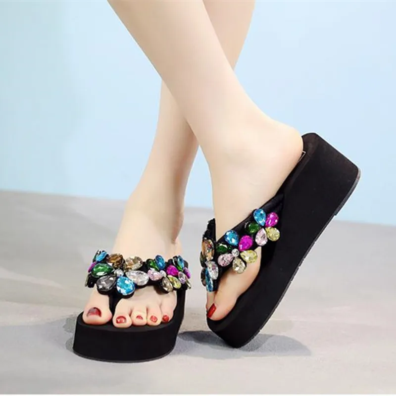 Модная женская летняя повседневная пляжная обувь COSMAGIC ручной работы со стразами