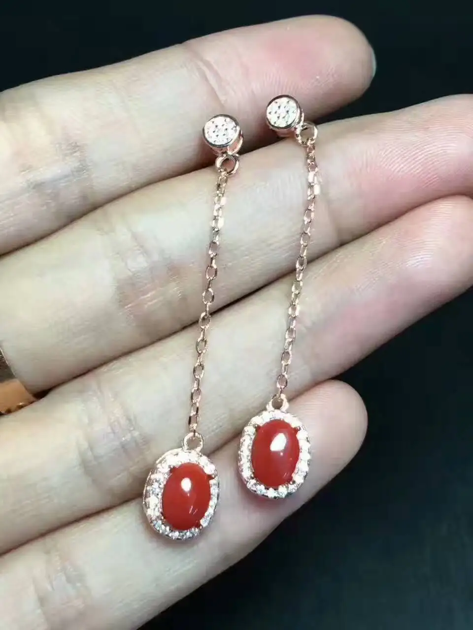 Серьги подвески из серебра 925 пробы с натуральным красным кораллом|jewelry earrings|jewelry