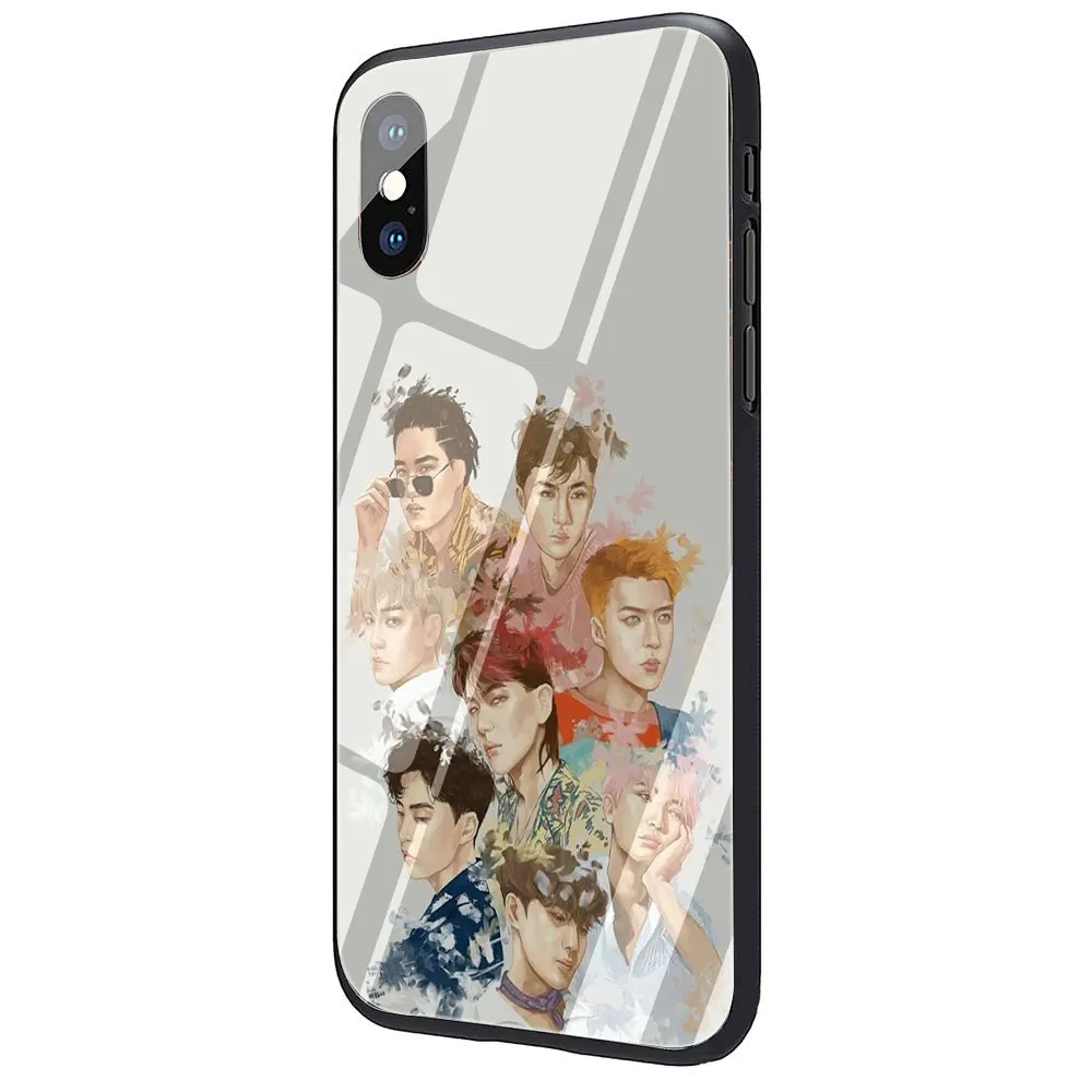 G5 EXO band k-pop kpop закаленное стекло чехол для телефона iPhone 11 Pro 6 6S Plus 7 8 Plus X XS XR XS Max - Цвет: G5