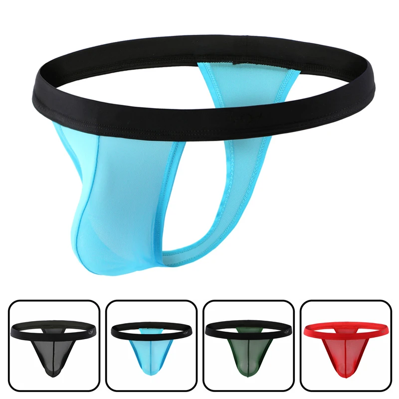 Мужские прозрачные трусики танга с Т образной спинкой сексуальные стринги для