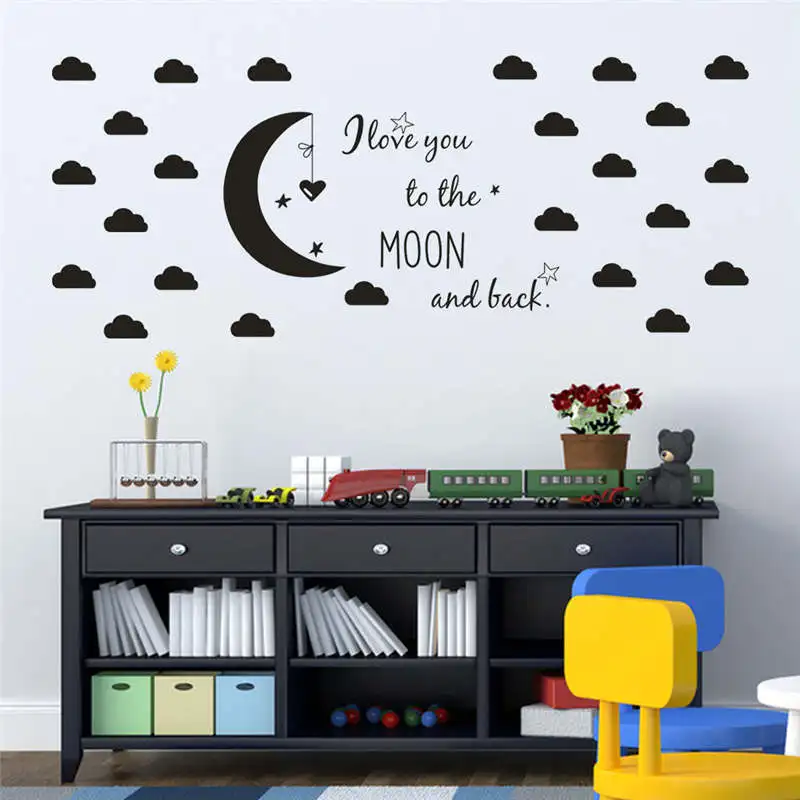 NAIYUE I Love You To The Moon And Back настенные наклейки для детей DIY Искусство DIY Декор креативные бабочки 3d наклейки на стену 19FEB18