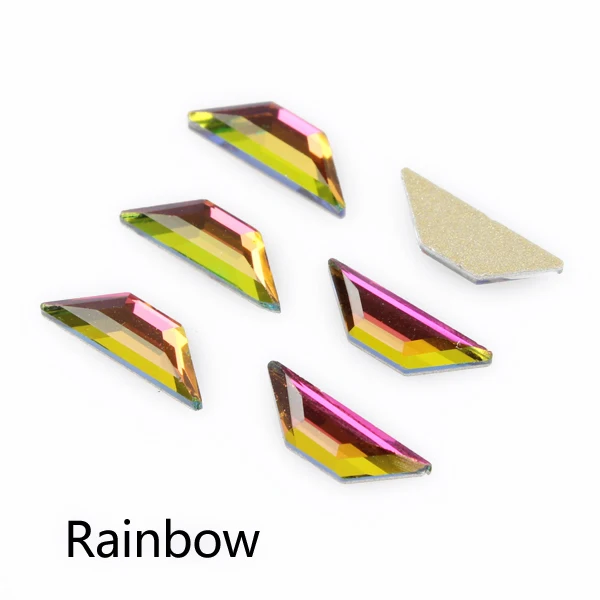 5 Rainbow T Форма 3D ногтей стразы камни Flatback камни 30/100 шт 7 цветов DIY украшения для маникюра со стразами для ногтей - Цвет: 5 Rainbow