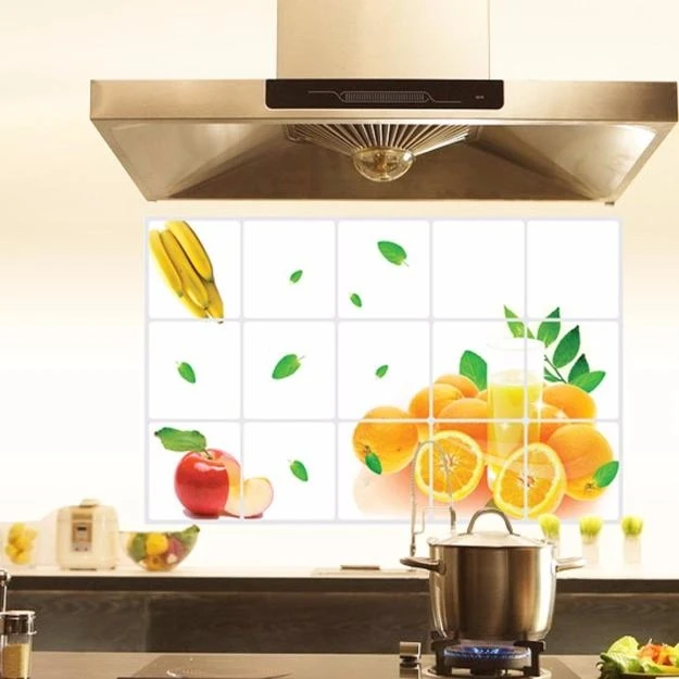 Кухонные маслонепроницаемые съемные настенные наклейки художественный декор