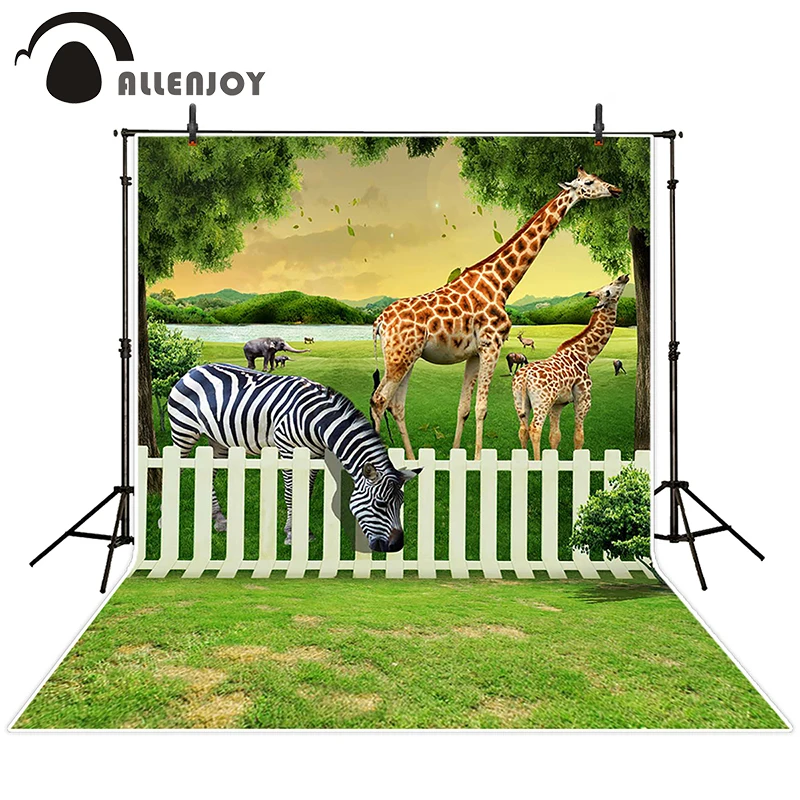Allenjoy фотографический фон животного огороженная луга лес фонов дети Дети Лето