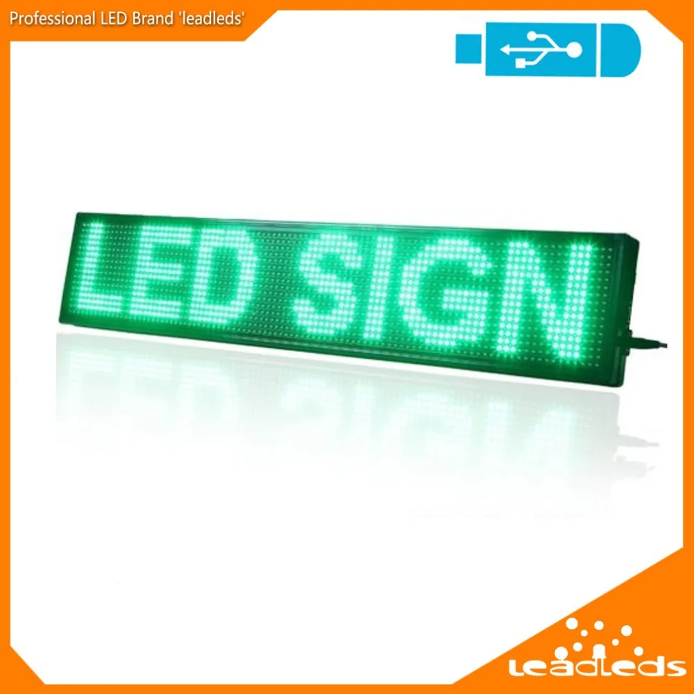 

Indoor DIP P10 LED Sign Green Color Program Message Scrolling Display board