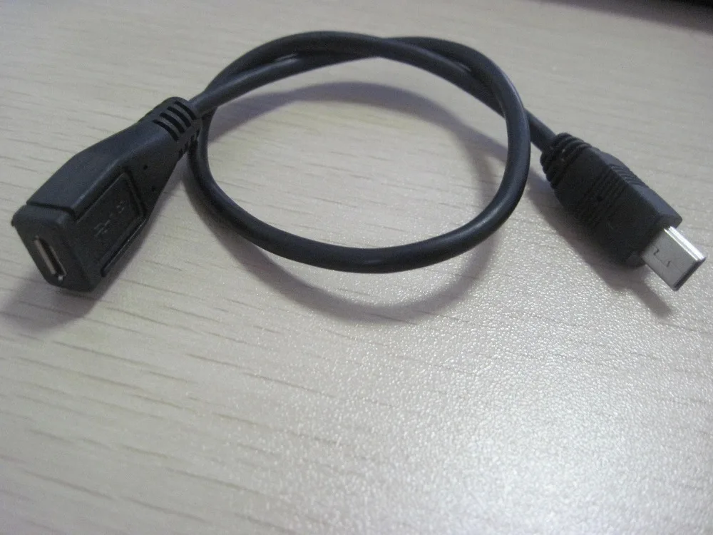 10 шт./лот Mini USB - Micro кабель для зарядки данных B штекер Женский провод 25 см #46 |