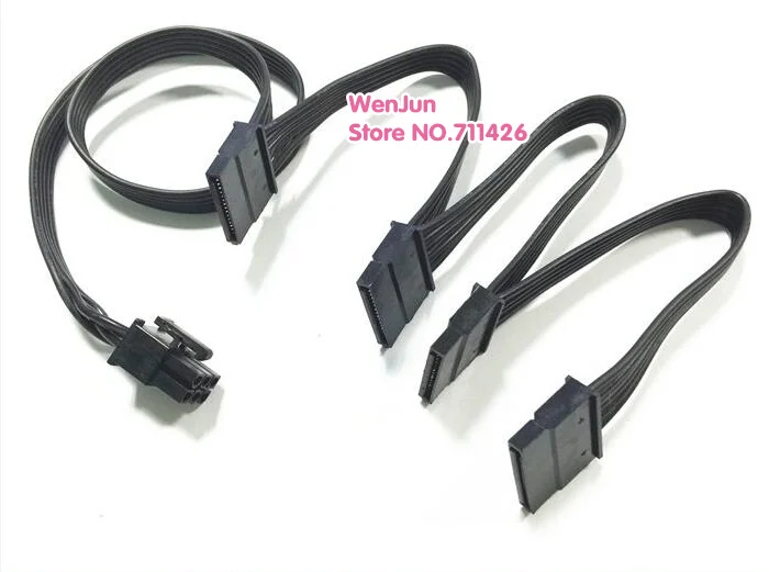Новый PCI-E 6-контактный штекер от 1 до 4 SATA 15-контактный модульный разветвитель