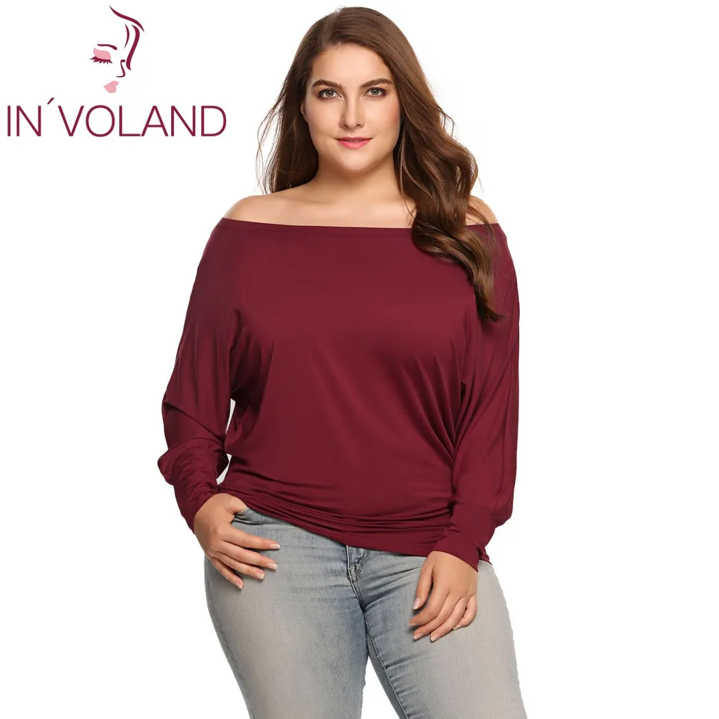 IN'VOLAND/женские футболки больших размеров Повседневная осенне-Весенняя