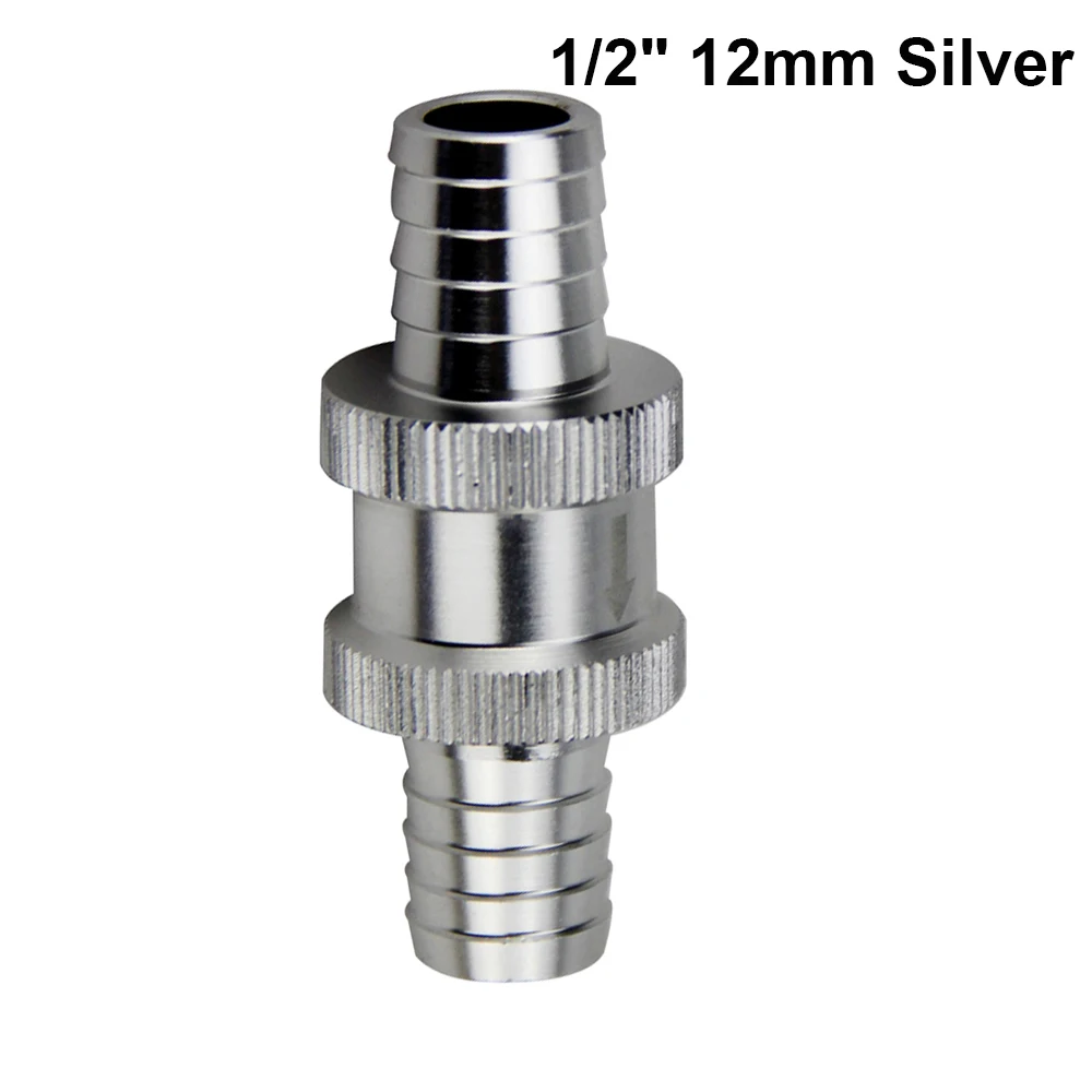 12mm Silver Высокое качество алюминии Сплав топливным обратным проверочным клапаном в одну сторону бензин дизель 6/8/10/12/14 мм PQY-FCV - Цвет: 12mm Silver