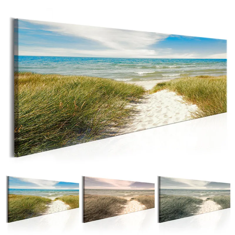 Картина на холсте с изображением Морского Пейзажа песчаного пляжа океана воды