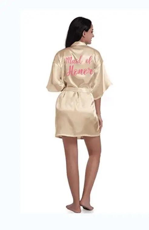sexy champagne robe bride kimono satin women Bathrobe wedding sister mother of the groom bridesmaid robes | Женская одежда