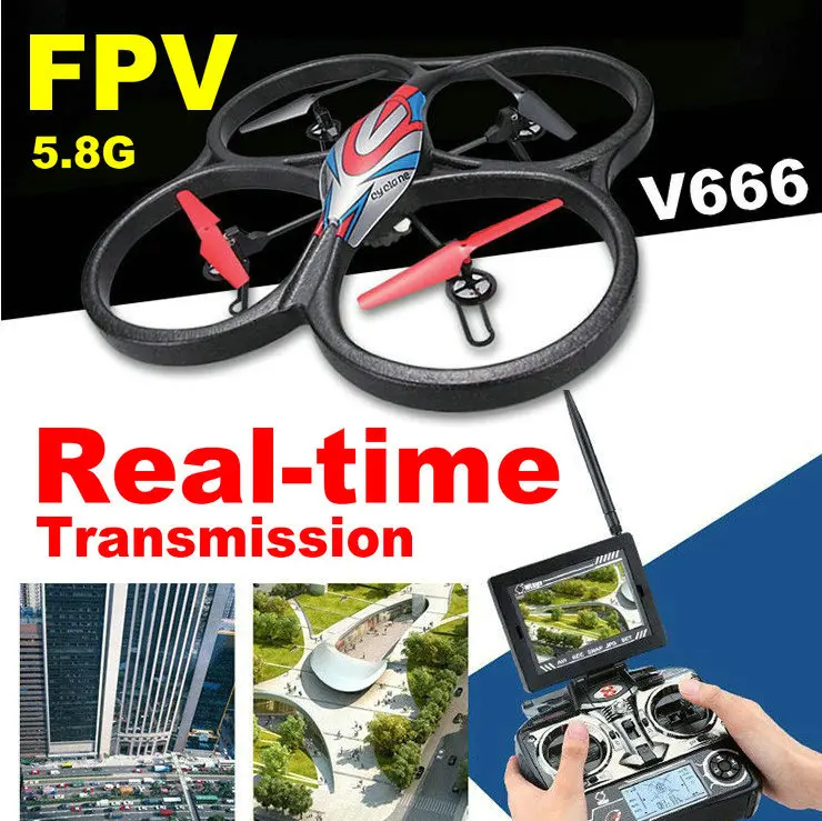 WLToys V666 5 8g FPV 4CH аэроплан с радиоуправлением реального времени Камера и монитор RTF VS
