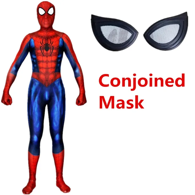 Conjoined Mask Для взрослых и детей Удивительный Человек-паук Косплэй костюм 3D принтом супергерой zentai паук мышцы Боди Комбинезоны для женщин - Цвет: Conjoined Mask
