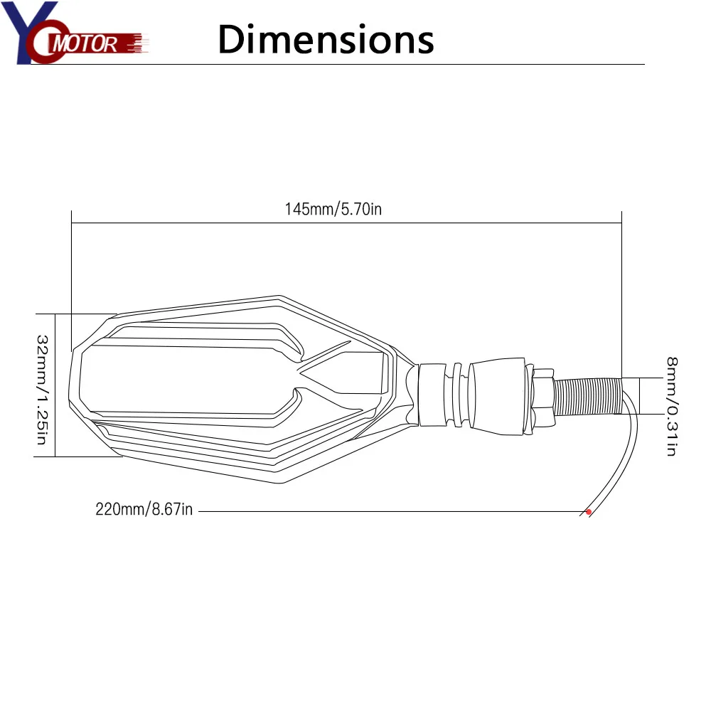 

Motorcycle Turn signals Light waterproof turn lights LED direction lamp decorative for SUZUKI B-KING1300 HAYABUSA/GSXR1300 BMW