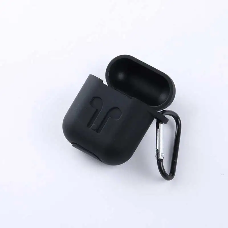 Earphone box black Наушники силиконовый чехол для AirPods защитный противоударный чехол Earpods чехол для Apple наушники для Airpod чехол Аксессуары - Цвет: Earphone box black
