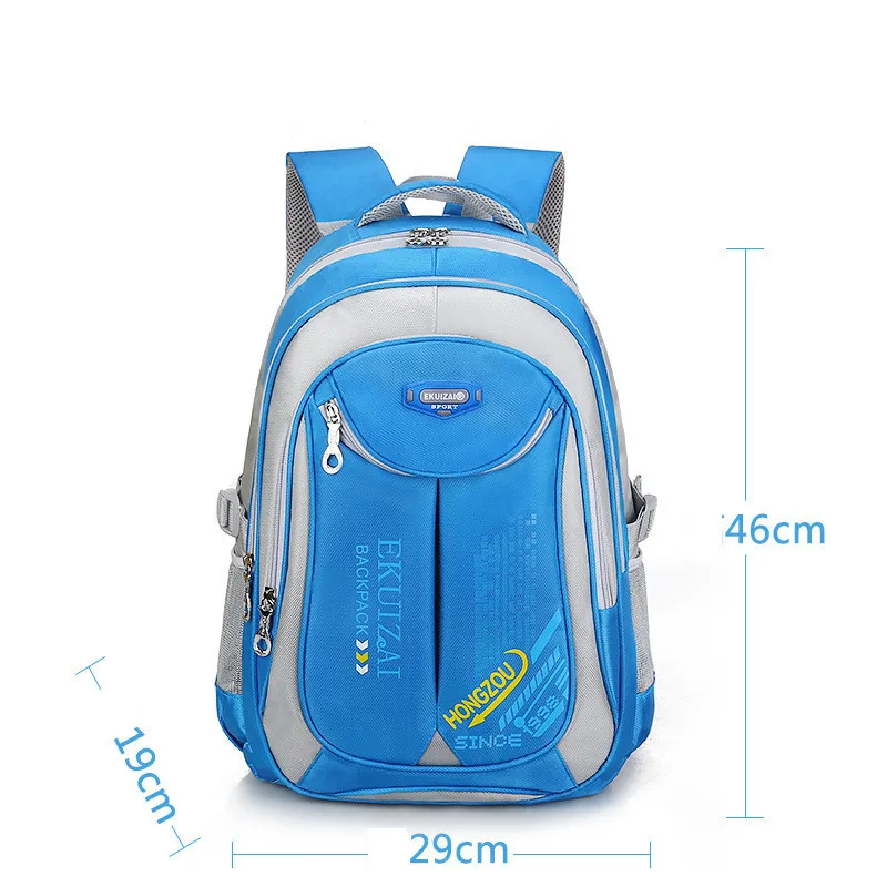 sky blue L Модные детские школьные ранцы для мальчиков и девочек; водонепроницаемые Рюкзаки для подростков; Большой Вместительный рюкзак; 2 размера; Mochila Infantil - Цвет: sky blue L