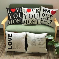 cushion love letter style decorative cotton linen sofa bedroom home decor throw pillows pillowcase cojines almofada