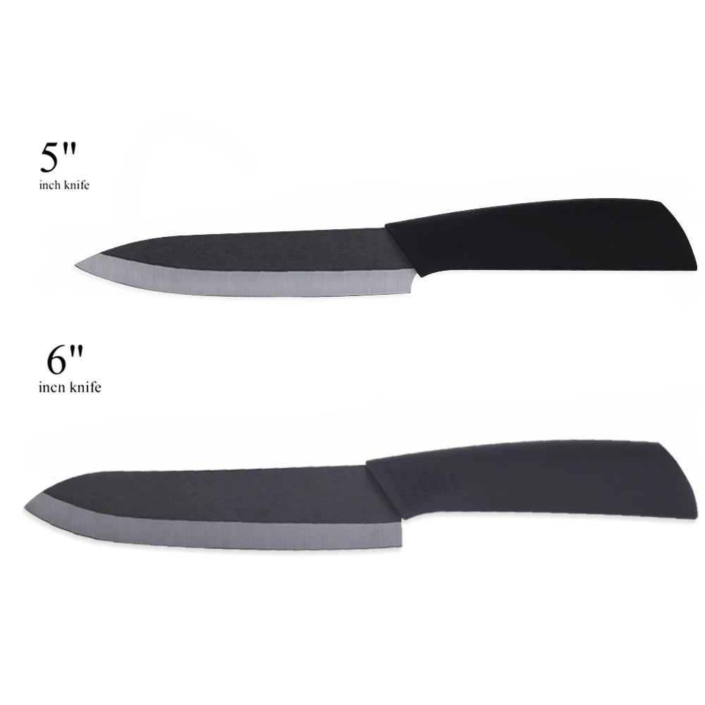 5inch and 6inch Набор керамических ножей с черным циркониевым лезвием 3 дюйма, для очистки овощей 4 дюйма, для нарезки овощей 5 дюймов, 6 дюймов, нож для шеф-повара, керамические кухонные ножи, инструменты для приготовления пищи - Цвет: 5inch and 6inch