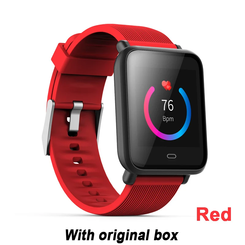 red Q9 кровяное давление монитор сердечного ритма Смарт часы IP67 Водонепроницаемый Спорт Фитнес Trakcer часы для мужчин и женщин Smartwatch - Цвет: red
