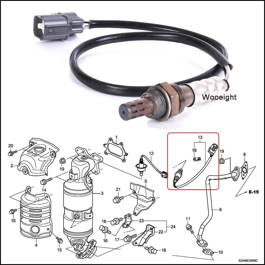 Воздухозаборник Wooeight AM 32232736 восходящий кислородный датчик O2 для Honda Civic|Датчик