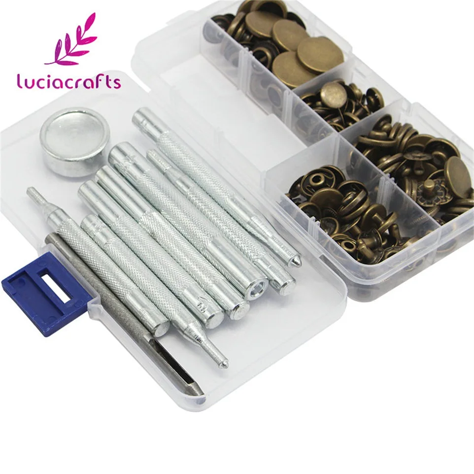 Lucia crafts 1 кор./лот Ассортимент Размеров металлический основные инструменты и инструменты DIY Швейные Пресс кнопки шпильки застежка-молния G1102