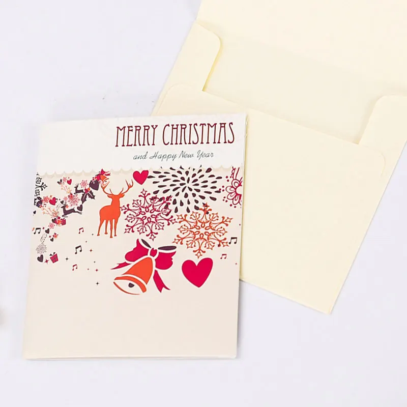 3 шт./лот Рождественская тема складные рождественские открытки с конвертом