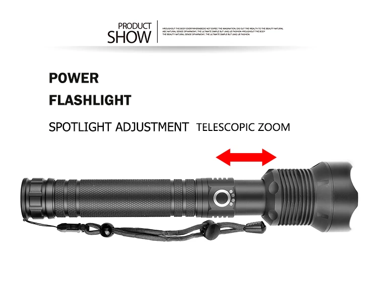 XHP70 фонарик перезаряжаемый фонарь 40000LM тактический для защиты flashligh zoom лампа