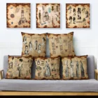 Европейские винтажные вертикальные бежевые льняные наволочки 45*45 Квадратные наволочки для подушек