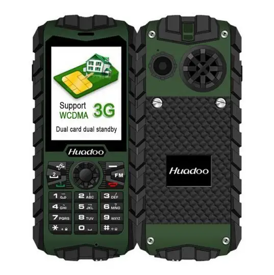 green 3G version Huadoo IP68 водонепроницаемый мобильный телефон FM фонарик Поддержка плавание противоударный пылезащитный открытый прочный телефон P191 - Цвет: green 3G version