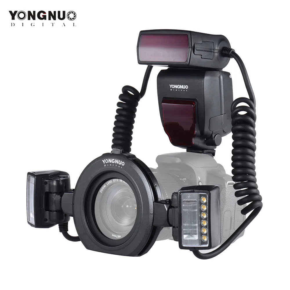 Вспышка Yongnuo YN24EX E TTL для макросъемки камер Canon EOS 1Dx 5D3 6D 7D 70D 80D с 2 головками вспышки