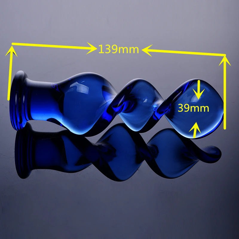 Синий Pyrex Стекло спин анальный фаллоимитатор плагин кристалл фалоимитатор член