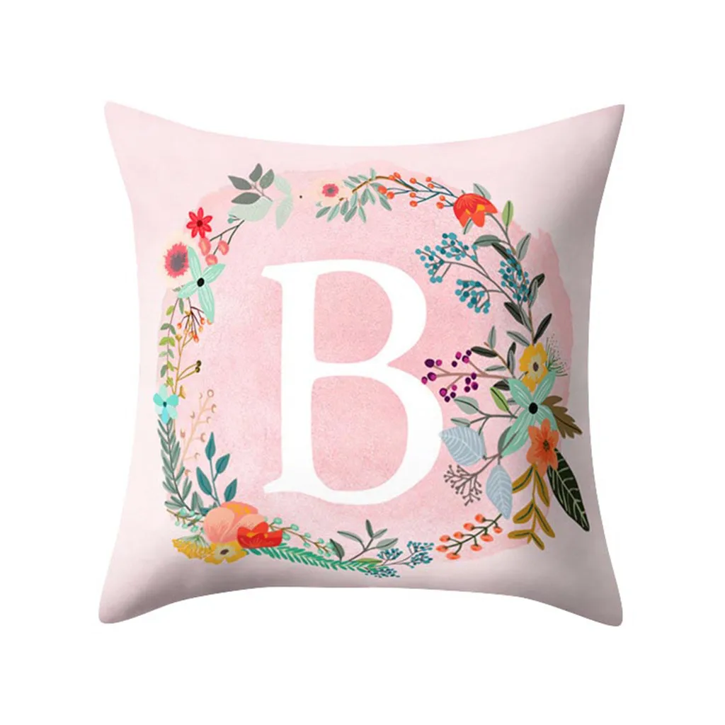 Английская Подушка с буквами чехол для подушки принтом цветка наволочки комнаты