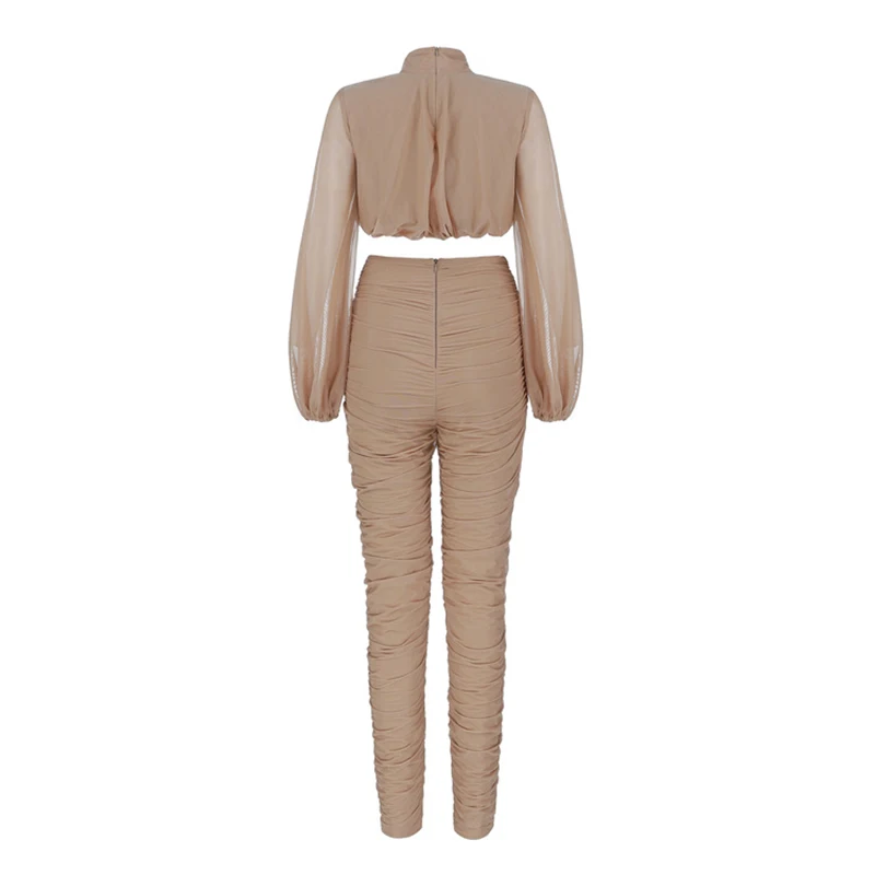 TWOTWINSTYLE, комплект из двух предметов, Женская водолазка с длинным рукавом, укороченный топ, высокая талия, брюки-карандаш, женские костюмы,, весна, Новинка