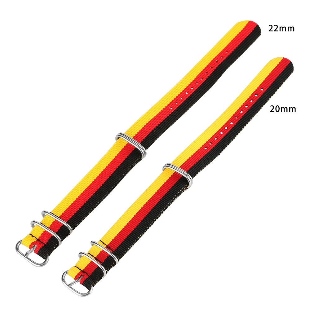 20 мм/22 мм нейлоновые наручные часы с немецким флагом нейлоновый тканевый ремешок