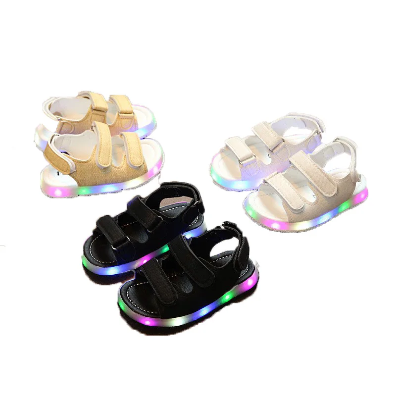 LED Kids Shoes Summer Baby Girl Sandals PU Children Soft Breathable Boy Fashion 2018 Light |