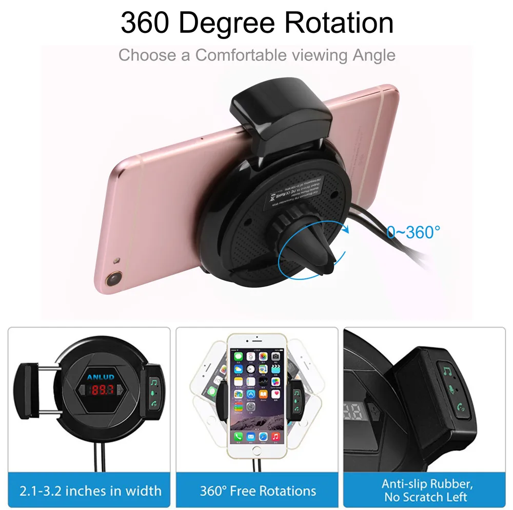 ANLUD Handsfree Bluetooth автомобильный комплект Aux Hands Free музыкальный плеер с автомобильным
