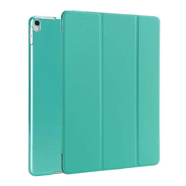 Mint Green Откидная крышка для iPad Pro 10,5 чехол Фолио 3 раза Стенд Wake сна полупрозрачный Мягкие TPU Назад Smart чехол для iPad 10,5 чехол - Цвет: Mint Green