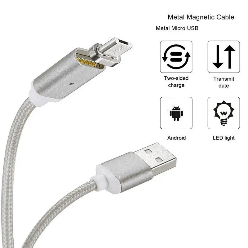 Магнитный зарядный кабель Micro USB для мобильных телефонов Xiaomi Android Быстрая зарядка