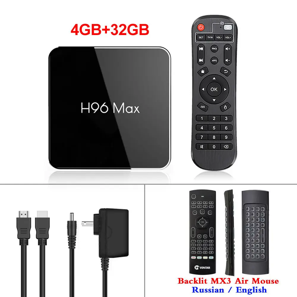 4G32G MX3 Amlogic S905X2 Smart tv BOX Android 9,0 H96 MAX X2 4K медиаплеер Google Play 2,4G и 5G Wifi 4 Гб ram 64 Гб rom H96MAX 2G16G 4G32G - Цвет: 4G32G MX3